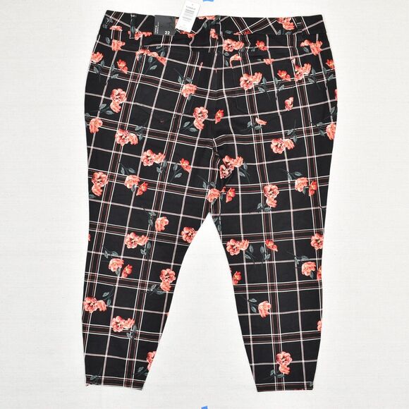 torrid Denim - NEW Torrid Women's Skinny Pants Floral Zip Rayon Black Plus Size 22 Ankle Zip